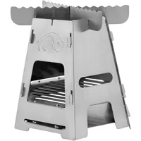 Tatonka Hobo Burner - Holzofen aus Edelstahl - flach zerlegbar, leicht und platzsparend - für feste Brennstoffe, Silber