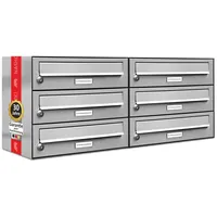 AL Briefkastensysteme Edelstahl Briefkastenanlage Silber
