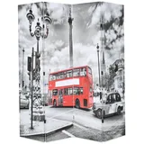 vidaXL Raumteiler klappbar 160 x 170 cm London Bus Schwarz-Weiß