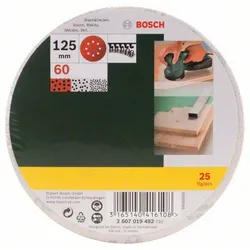 Bosch Accessories 2607019492 Exzenterschleifpapier mit Klett, gelocht K?rnung 60 (?) 125 mm 25 St.