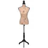 vidaXL Damenbüste Schneiderpuppe Büste Torso Angezogen Mannequin Jute