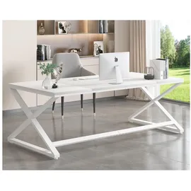 luxuskollektion Großer weißer Schreibtisch 70 Zoll | Home-Office Computertisch