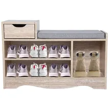 Happy Home Schuhbank 6-8 Paar Schuhe 0 x 0 x 0 cm gepolstert / Holz