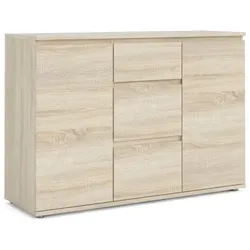 Nora Sideboard 2 Türen und 3 Schubladen Eiche Struktur Dekor.