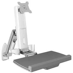 ICY BOX IB-MS600-W Wandhalterung für einen Monitor bis zu 24" 61 cm Bildschirmdiagonale mit Tastatur- und Mausablage