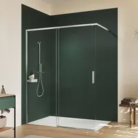 Hüppe Vita pure Schiebetür 1-teilig mit festem Glaselement B: 138,5 - 142,5 H: 200 cm, mit Anti-Plaque, Duschkabinen,