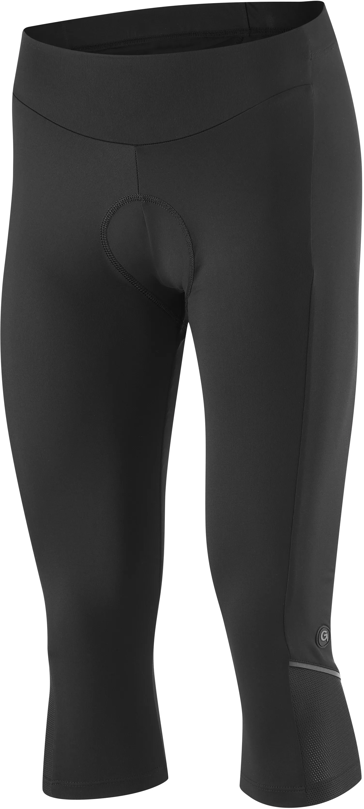 Fahrradhose GONSO "Essential Tight 3/4 W", Damen, Gr. 52, Normalgrößen, schwarz, 90% Polyamid, 10% Elastan, Hosen, Damen 3/4 Radhose mit Sitzpolster, atmungsaktive Radlerhose, Tight Fit