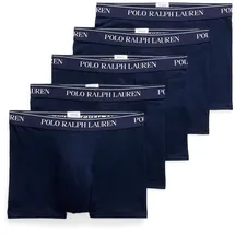 Ralph Lauren Boxershorts einfarbig marineblau M 5er Pack