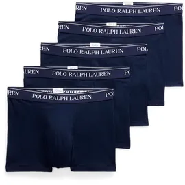 Ralph Lauren Boxershorts einfarbig marineblau M 5er Pack