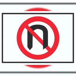 Wenden verboten Symbol Schild A6 (105x148mm)