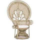 Sessel Peacock aus Rattan, Natur