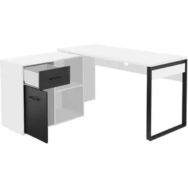 PLACES OF STYLE »Moid, Computertisch, Kabeldurchlass, mit Regalfächern,« Schublade und Tür, flexibles Regalelement, 140x82-115 cm