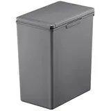 Proregal Moderner Quadratischer Abfalleimer Mit Touch Bar Deckel 20 Liter HxBxT 40 x 20,6 x 32,5 cm Grau