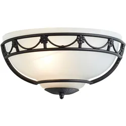 Carisbrooke Wandfluter Alabasterglas weiiß schwarz Elstead Lighting