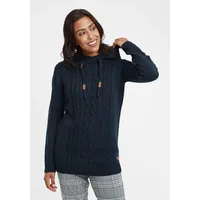 Oxmo Strickpullover OXCable 21300568ME Strickpulli lang geschnitten in Blau