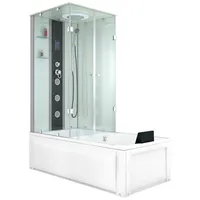 AcquaVapore Grossraumdusche Whirlpool Dusche Kombination K05-R01-WP-EC Duschtempel 90x180 cm, Sicherheitsglas ESG, inklusive Duschwanne, Integrierte Massagedüsen, Moderner Touchscreen, Rutschsicher, Schnelle weiß