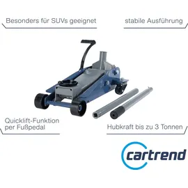 CARTREND Rangierwagenheber Stahl 145-500 mm blau/rot