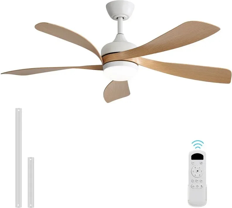 Sofucor 52K096 52 Zoll Deckenventilator mit Natur-ABS-Blättern