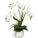 Creativ green Deko-Orchidee Phalaenopsis weiß im Keramiktopf Höhe 46 cm