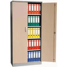 Proregal Beetle Aktenschrank 195 x 92 x 42 cm Silber-Ahorn