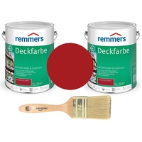 REMMERS Deckfarbe schwedischrot 2 x 5 L (= 10 L) plus REMMERS Pinsel 50 mm
