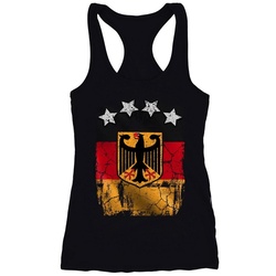 MoonWorks Tanktop Cooles Damen Tank-Top Fußball WM Deutschland Flagge Vintage Moonworks® schwarz S