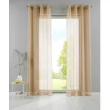 Yasmin 2er Set Ösengardinen HxB 245x140 cm Sand Transparent »Basel« Gardine Bleiband Store Vorhang, 20332TR2