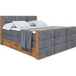 altdecor Boxspringbett 200 x 200 cm H3 Dunkelgrau