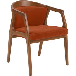 Nova | Bistro Holz Stuhl | Samt | Orange