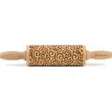 Folkroll Teigroller 3D-Motiv-Teigrolle Buchenholz, Floral Deko