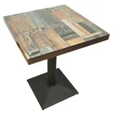 ShiShi Industrieller Retro-Esstisch, Höhe 75 cm, quadratischer Tisch, Küchentisch aus Metall und Holz, Bistrotisch für 1 – 4 Personen (braun-schwarz, D3, 60 × 60 × 75 cm)