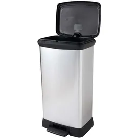 Curver Duo 23+23L Abfallbehälter mit Pedal - Silber