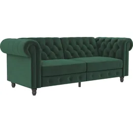 dorel home Schlafsofa Velours 3-Sitzer Grün