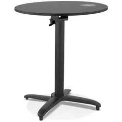 Kadima Design Klappbarer Terrassentisch, Ø 68 cm, Wetterfest, Robust, Rund, Schwarz