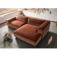 MASSIVMOEBEL24.DE Eckcouch Cord 3-Sitzer Rot