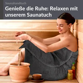 Lashuma Saunatuch 80 x 220 cm grau
