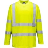 PORTWEST Warnschutz Langarm-T-Shirt , Größe: XL, Farbe: Gelb,