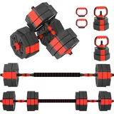 SPORTNOW 6-in-1 Hantelset Kurzhantel Set Kurzhanteln Langhanteln verstellbar 30 KG Hanteln Set Dumbbell mit Verbindungsrohr Sternverschlüsse Kurzhantelset für Krafttraining Zuhause   Aosom