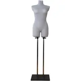 LUSORIA Schneiderpuppe weiblich mit Oberschenkeln, grau (L/XL)