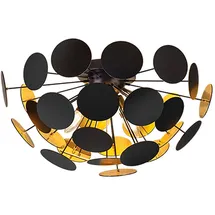 meineWunschleuchte Ausgefallene Deckenleuchte Lampenschirm Schwarz-gold, Ø 54cm