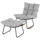 Schöner Wohnen Leska Schaukelstuhl inkl. Hocker - Schwarz