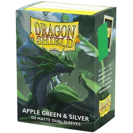 Dragon Shield Matte Sleeves Dual Apple Green & Silver (100)