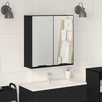 VidaXL Badezimmer-Spiegelschrank - Schwarzer Eichenlook, 64x20x66.5 cm, Gefertigt aus
