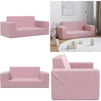 vidaXL Kindersofa 2-Sitzer Rosa Weich Plüsch