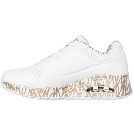 SKECHERS Uno - Loving Love Damen white durabuck/rose gold print trim 36