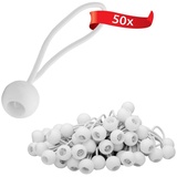 ECENCE 50x Spanngummi, mit Kugel Weiss Planenspanner Set, Expanderschlingen