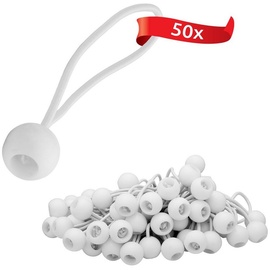 ECENCE 50x Spanngummi, mit Kugel Weiss Planenspanner Set Expanderschlingen