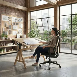 Ergo Office Ergonomischer Bürostuhl Netzstoff Schwarz