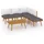 vidaXL Modell 19 Loungeset mit Kissen braun