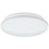 B.K.Licht - LED Deckenlampe mit Sternenhimmel, indirektes Licht, neutralweiß, LED Deckenleuchte, Lampe, Wohnzimmerlampe, Schlafzimmerlampe, Küchenlampe, Deckenbeleuchtung, 28x4,2 cm, Weiß